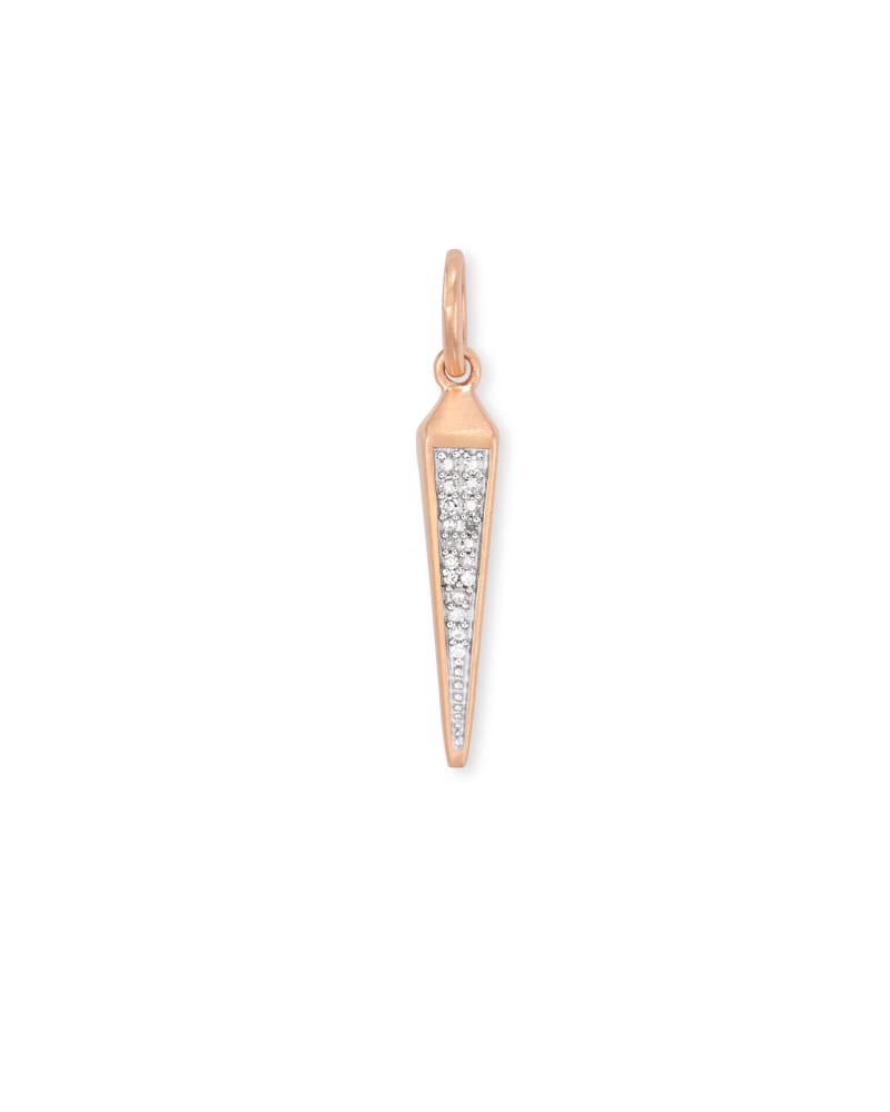 Spike 18k Rose Gold Vermeil Charm in White Diamond image number 0