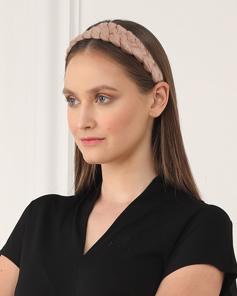 Braided Headband in Blush Pink image number 1