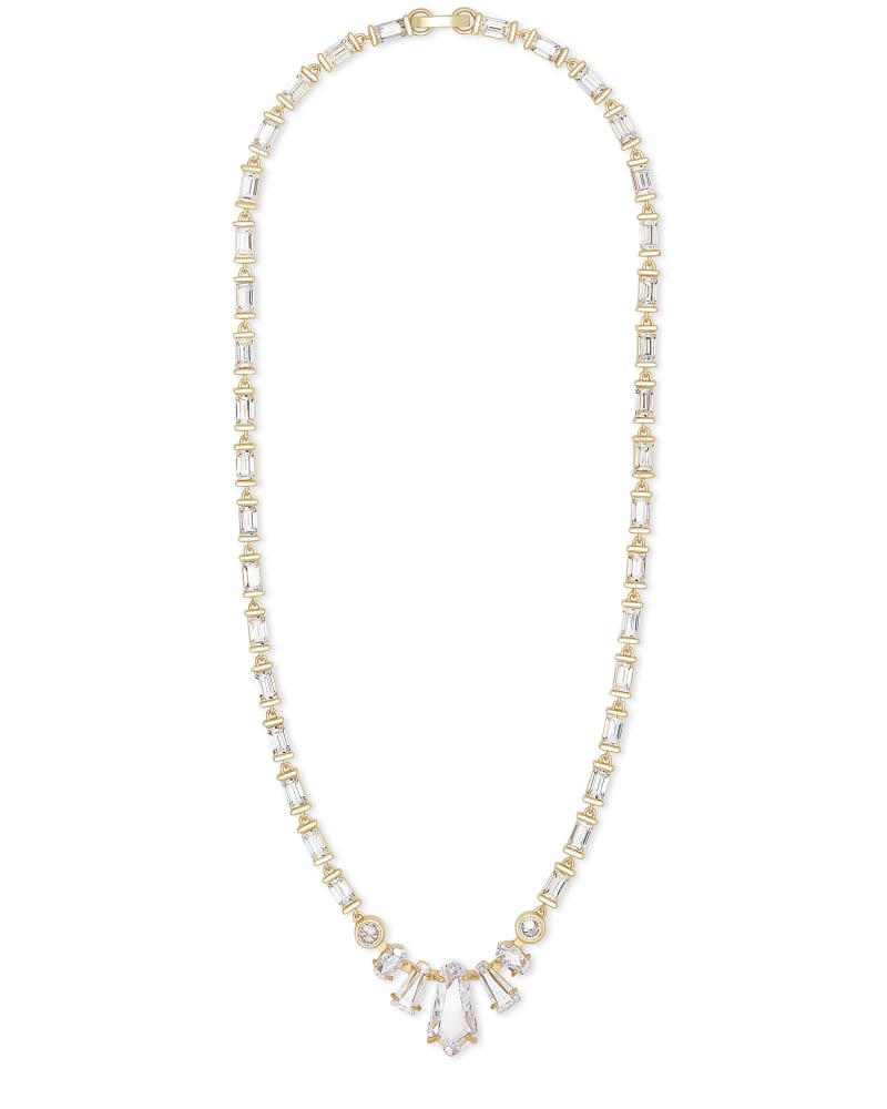 Christianne Gold Collar Necklace in Lustre Glass image number 2