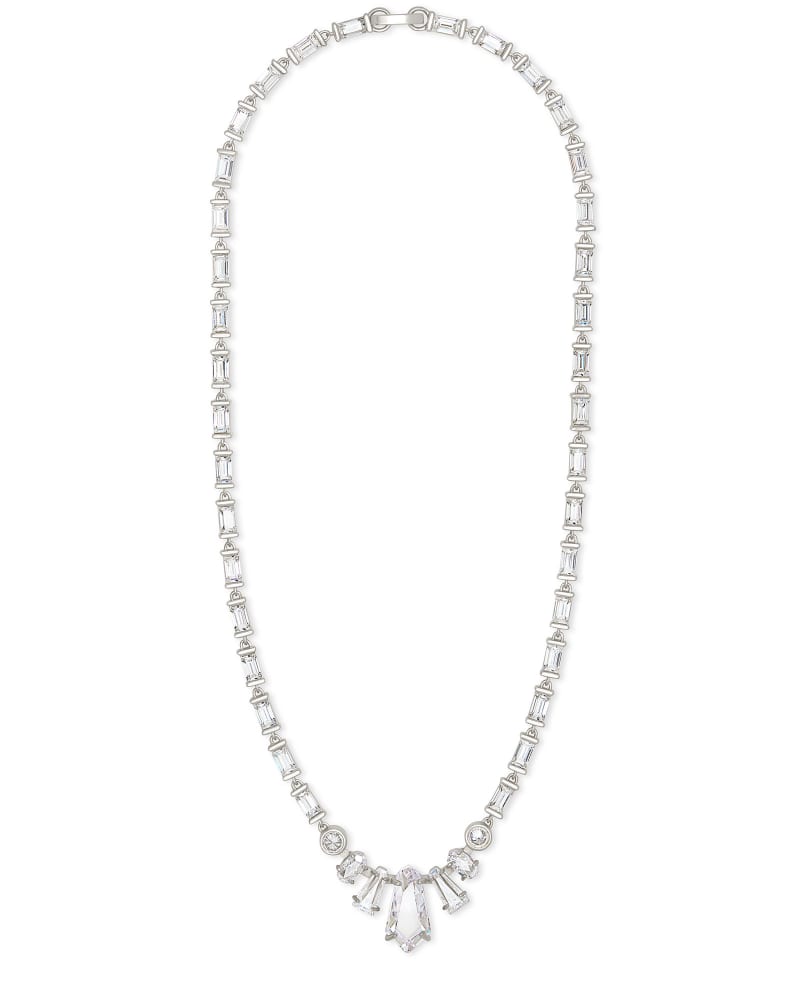 Christianne Silver Collar Necklace in Lustre Glass image number 2