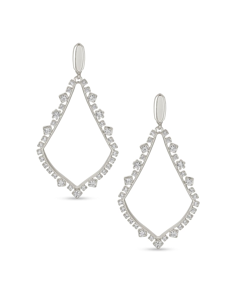 Sophee Crystal Clip-On Drop Earrings in Silver image number 0