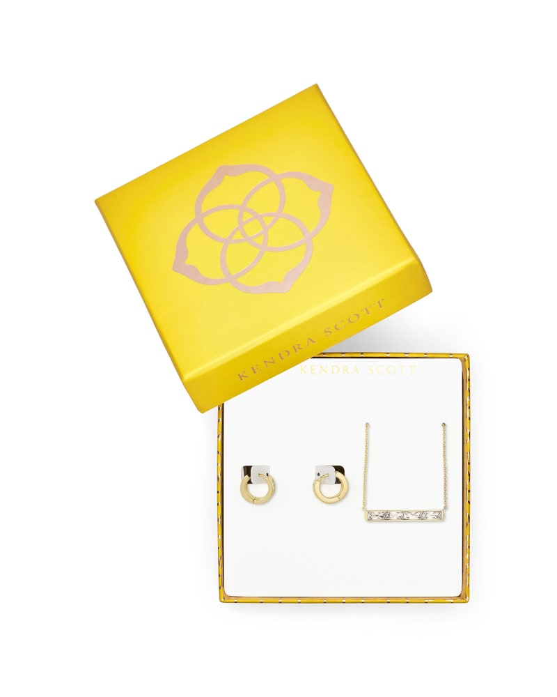 Jack Necklace & Earrings Gift Set in White Crystal image number 0