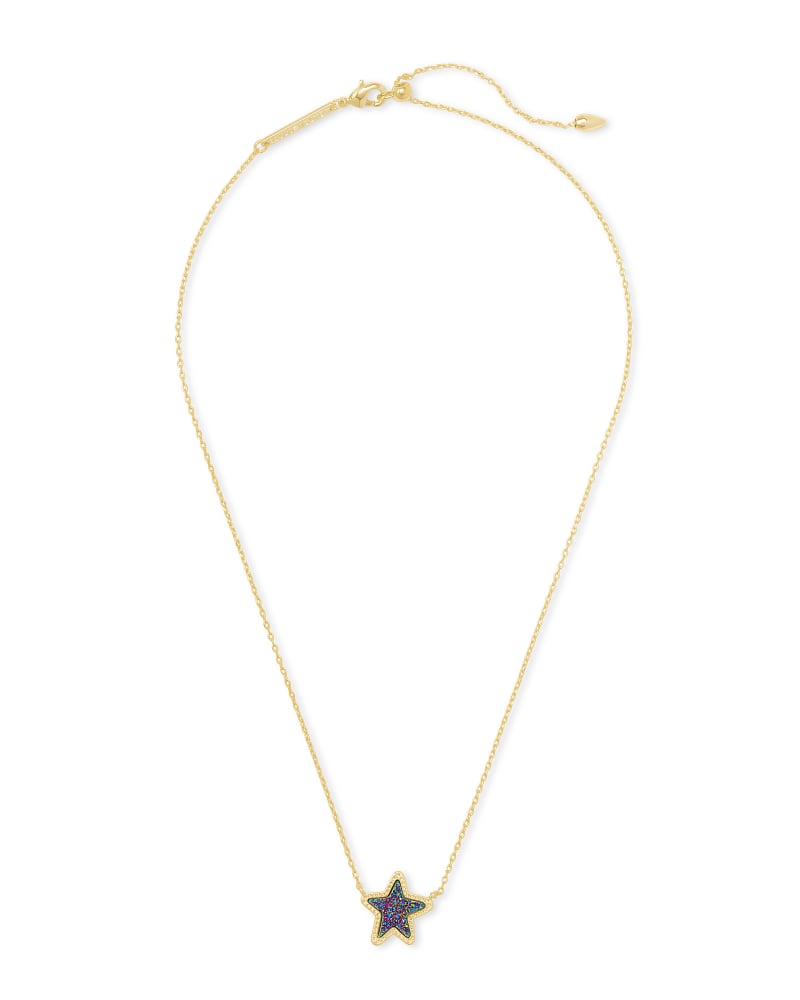 Jae Star Gold Pendant Necklace in Multi Drusy image number 2