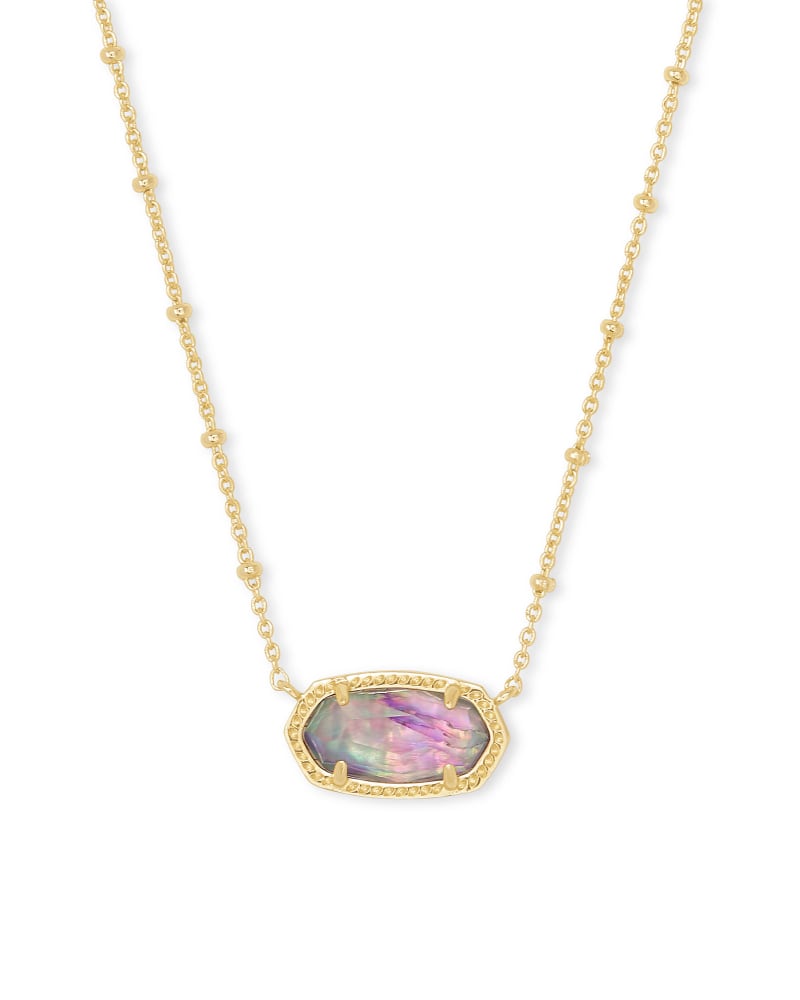 Elisa Satellite Gold Pendant Necklace in Lilac Abalone image number 0