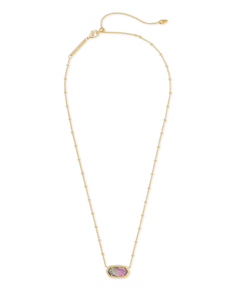 Elisa Satellite Gold Pendant Necklace in Lilac Abalone image number 2