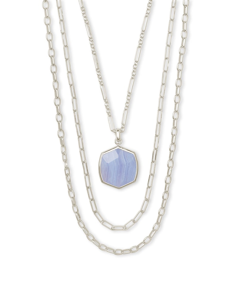 Davis Silver Multistrand Necklace in Blue Lace Agate image number 0