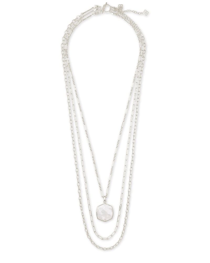 Davis Silver Multistrand Necklace in Ivory Mother-of-Pearl image number 2