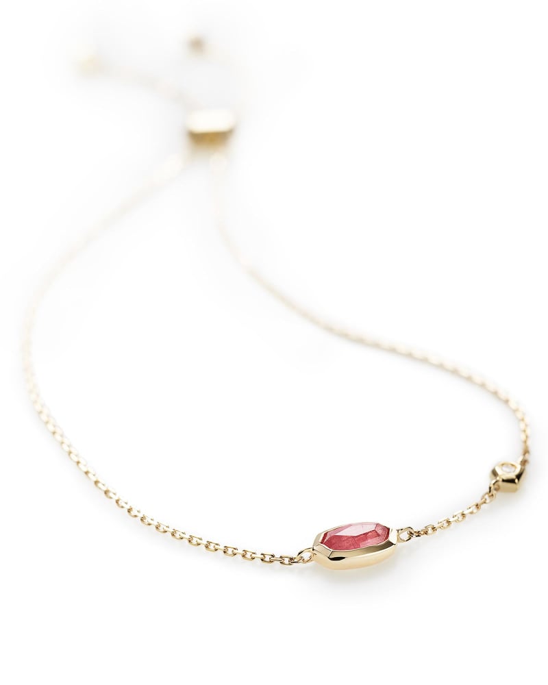 Benson Adjustable Bracelet in Pink Tourmaline and 14k Yellow Gold image number 2