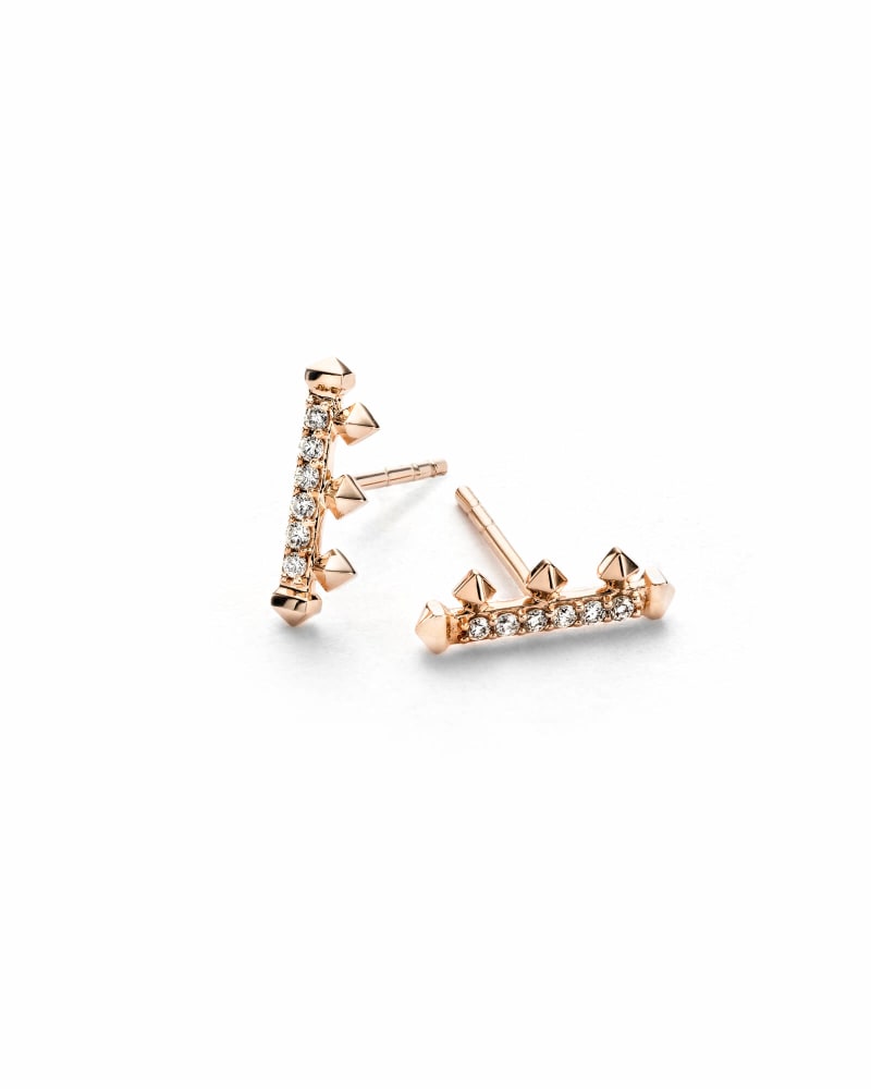 Dorothy Stud Earrings in White Diamond and 14k Rose Gold image number null