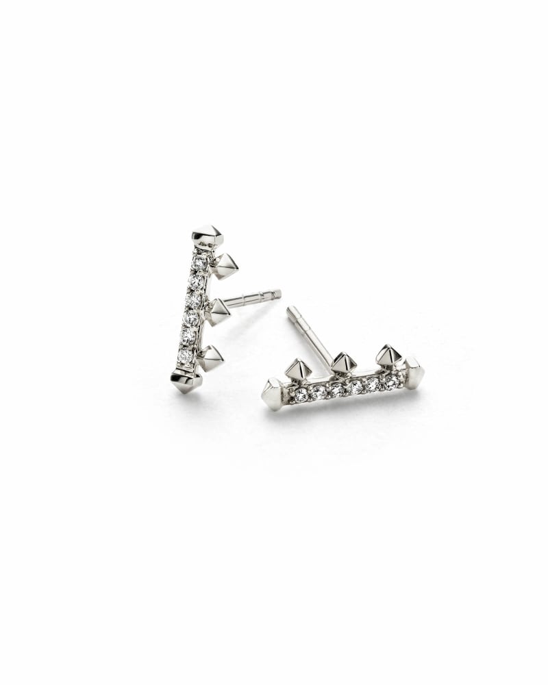 Dorothy Stud Earrings in White Diamond and 14k White Gold image number 0