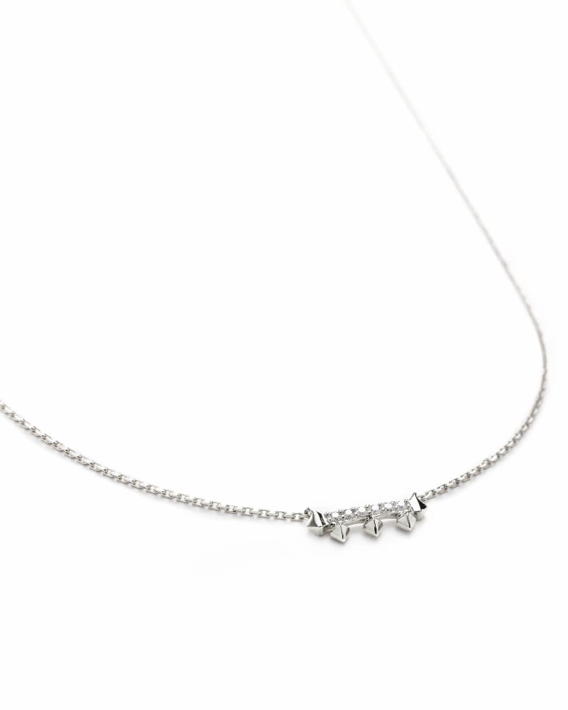 Katy Pendant Necklace in White Diamond and 14k White Gold image number null