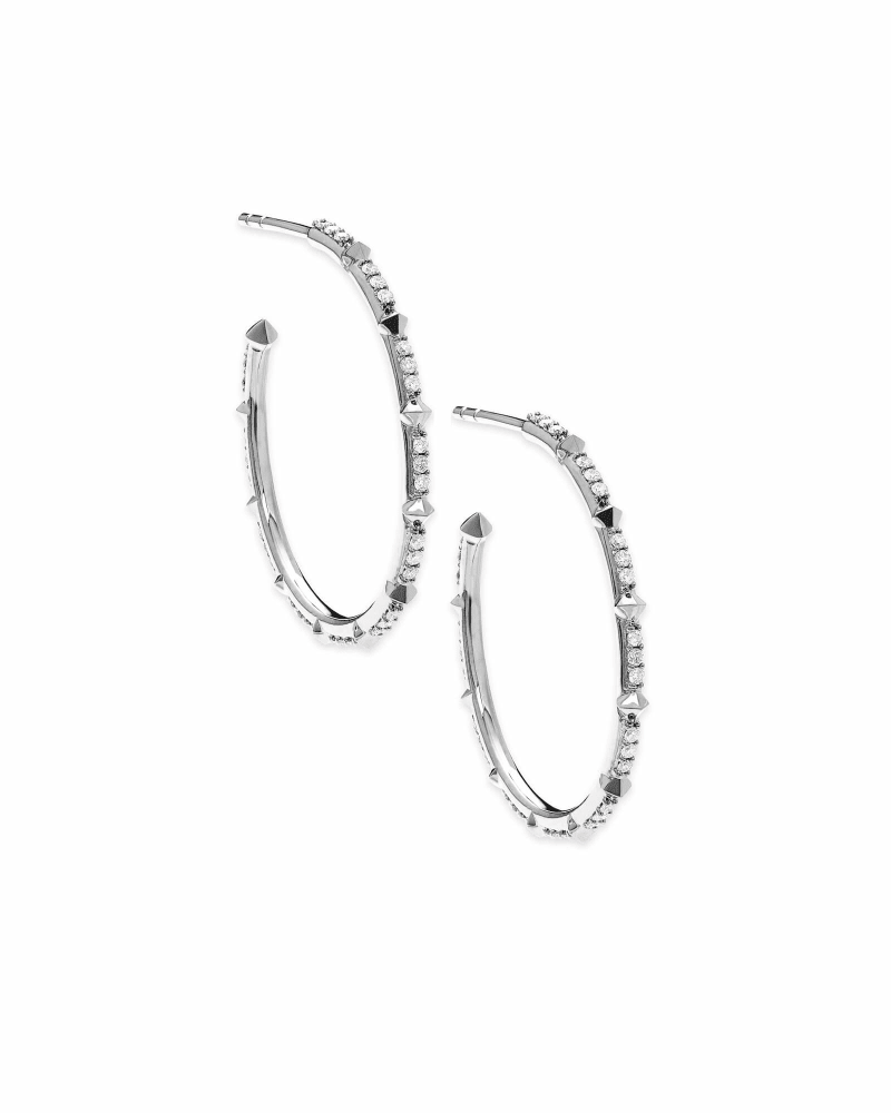Cybil 14k White Gold Earrings in White Diamond image number 0