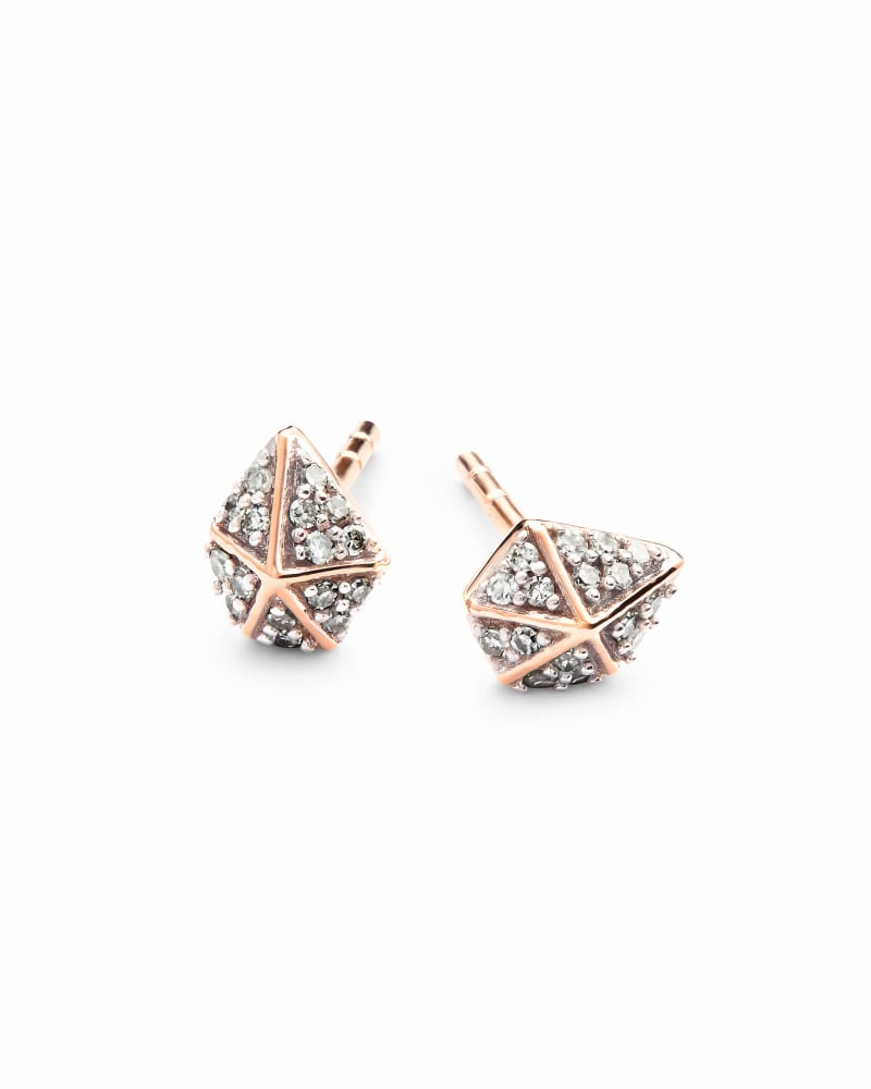 Manet 14k Rose Gold Stud Earrings in White Diamond image number 0