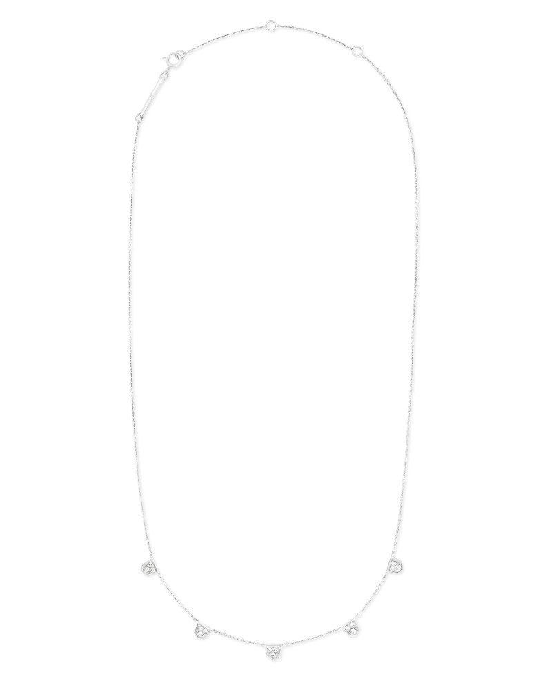 Shannon 14k White Gold Collar Necklace in White Diamond image number 3