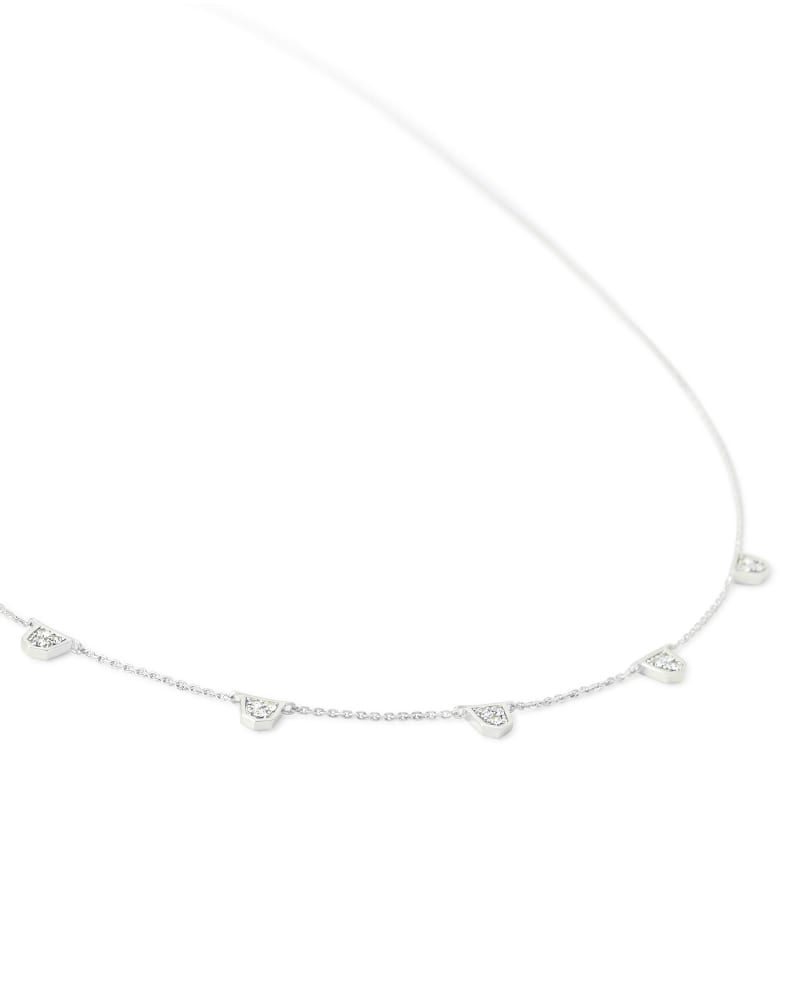 Shannon 14k White Gold Collar Necklace in White Diamond image number 1