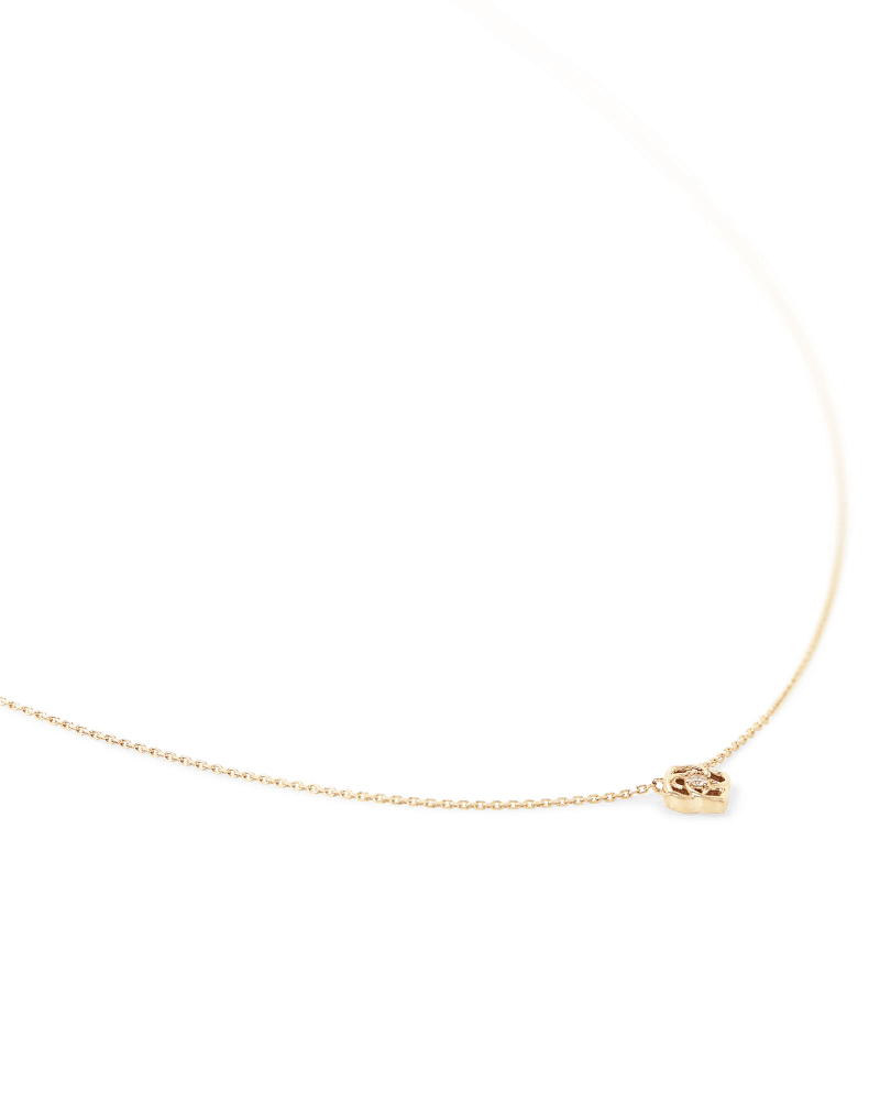 Fleur 14k Yellow Gold Pendant Necklace in White Diamond image number 2