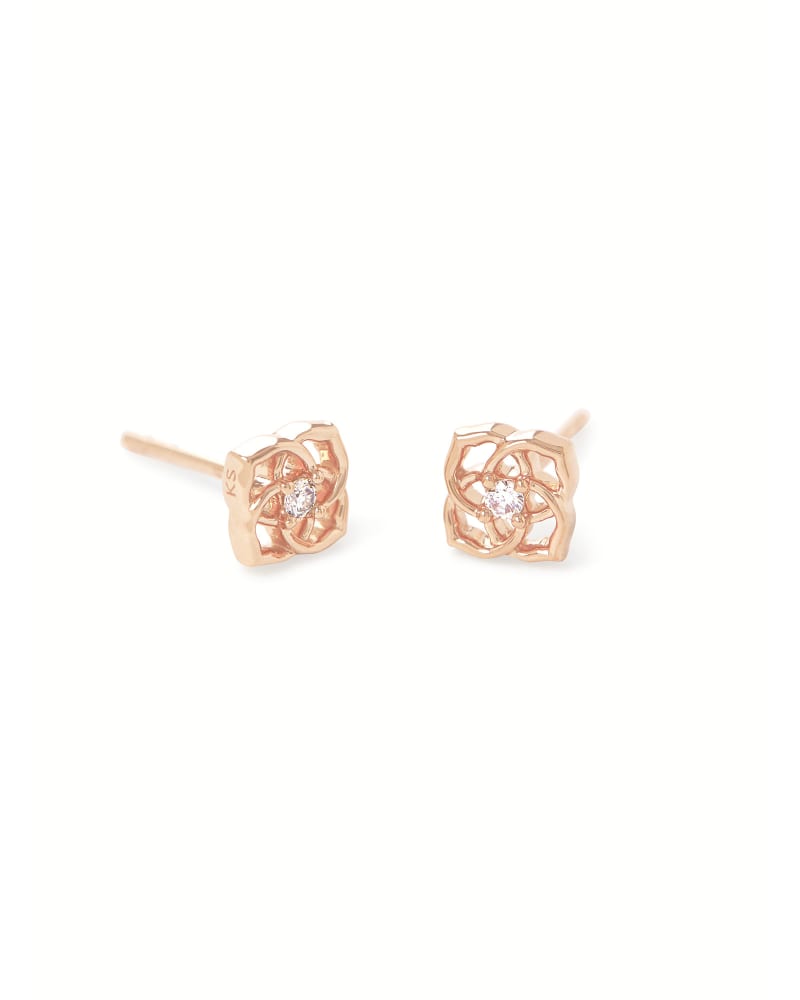 14K Gold Diamond Set Trinity Knot Stud Earrings  by ShanOre Irish Jewlery