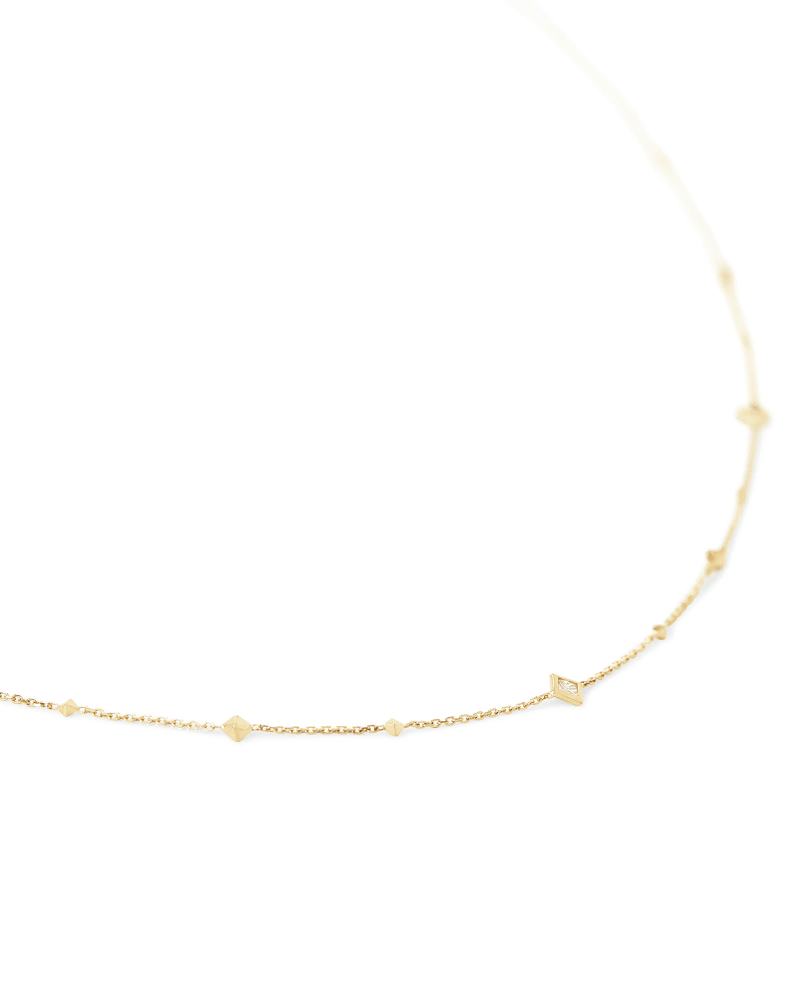 Michelle 14k Yellow Gold Strand Necklace in White Diamond image number 1
