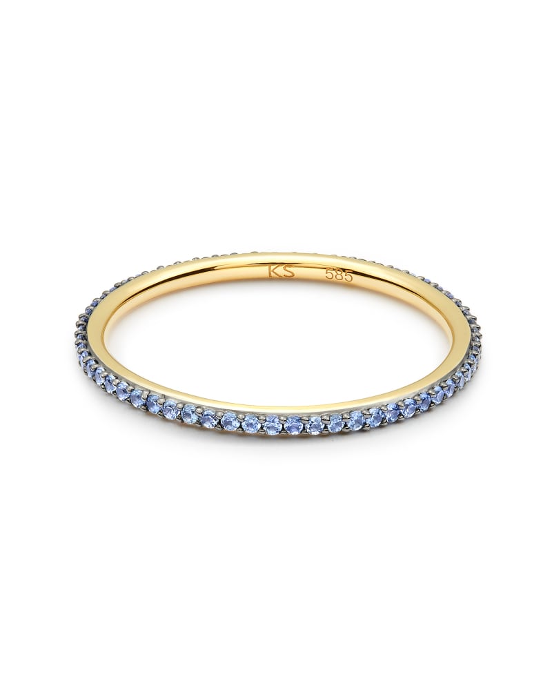 Angelina 14k Yellow Gold Band Ring in Blue Sapphire image number 0