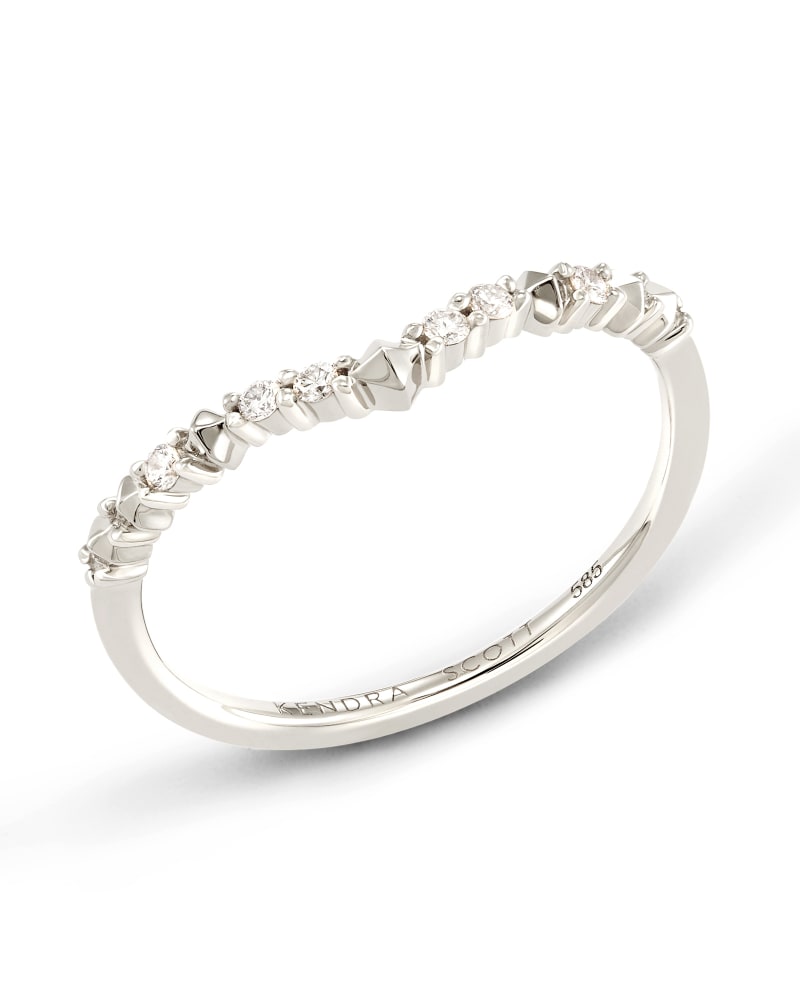 Jaclyn Band Ring in White Diamond image number 1