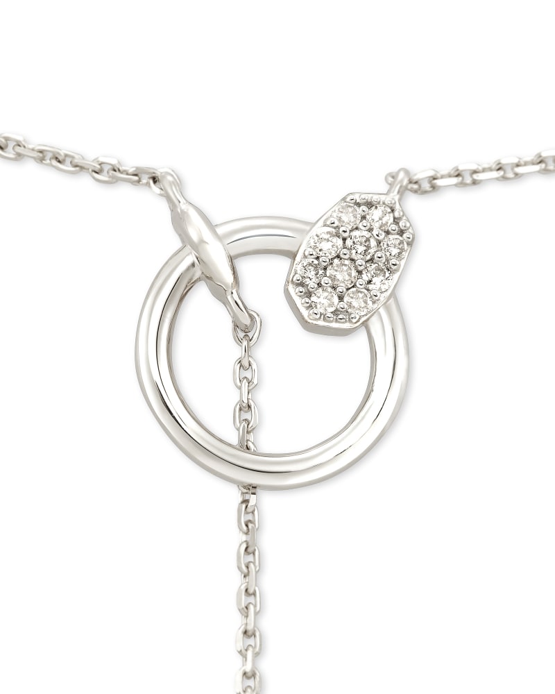 Tegan 14k White Gold Y Necklace in White Diamond image number 3