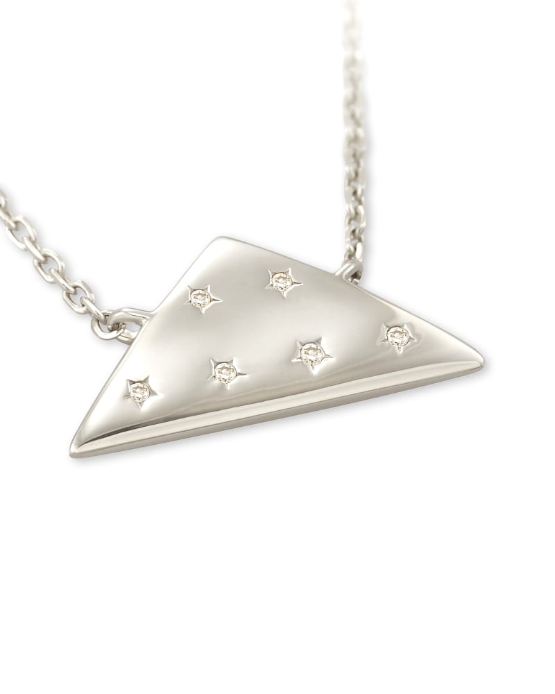 Folds Of Honor 14k White Gold Pendant Necklace in White Diamond image number 3