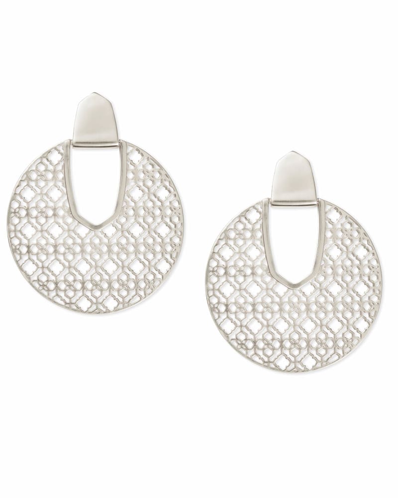 Diane Silver Statement Earrings in Silver Filigree image number 0