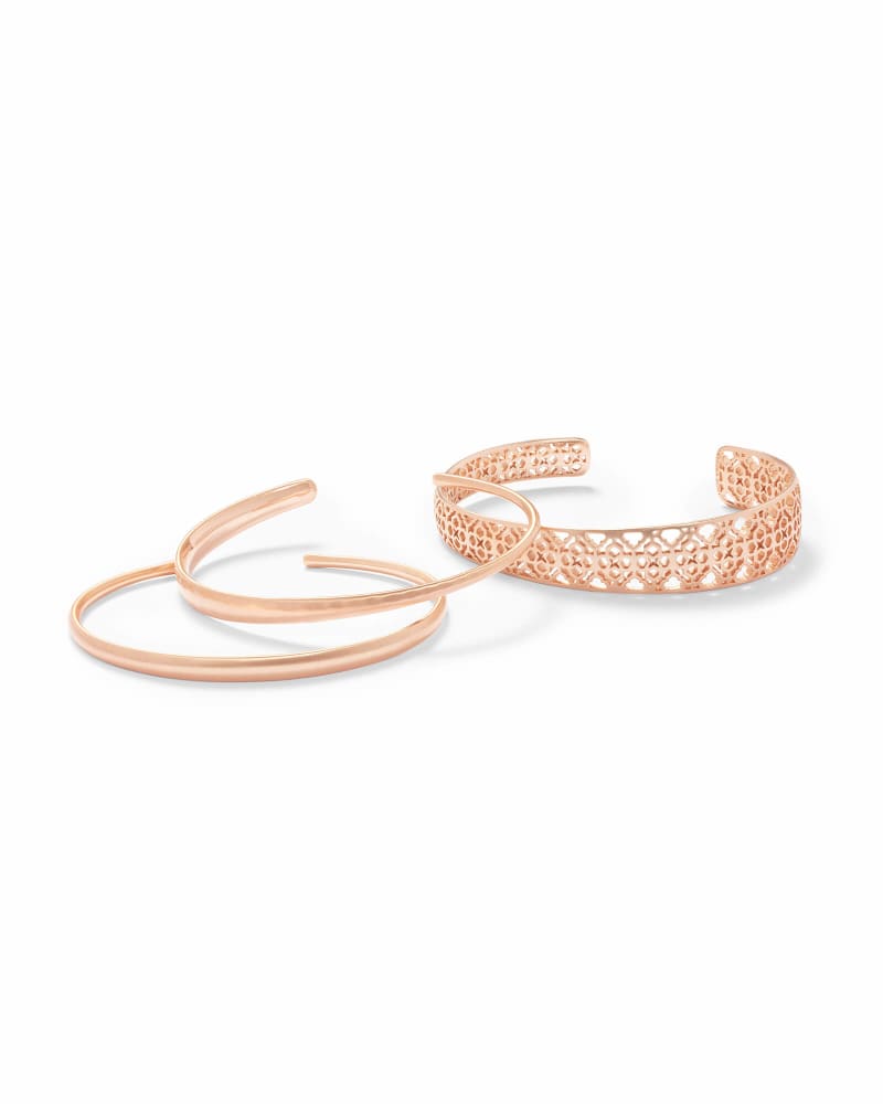 Tiana Rose Gold Pinch Bracelet Set in Rose Gold Filigree image number 1