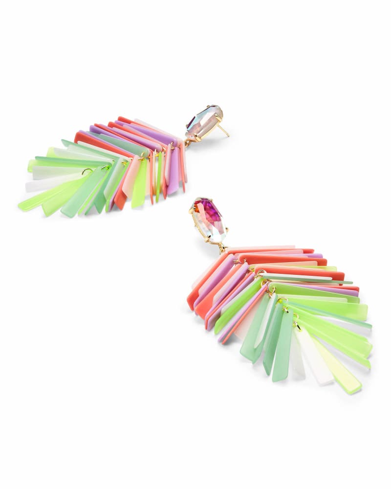 Jasper Gold Statement Earrings in Pastel Mix image number 2