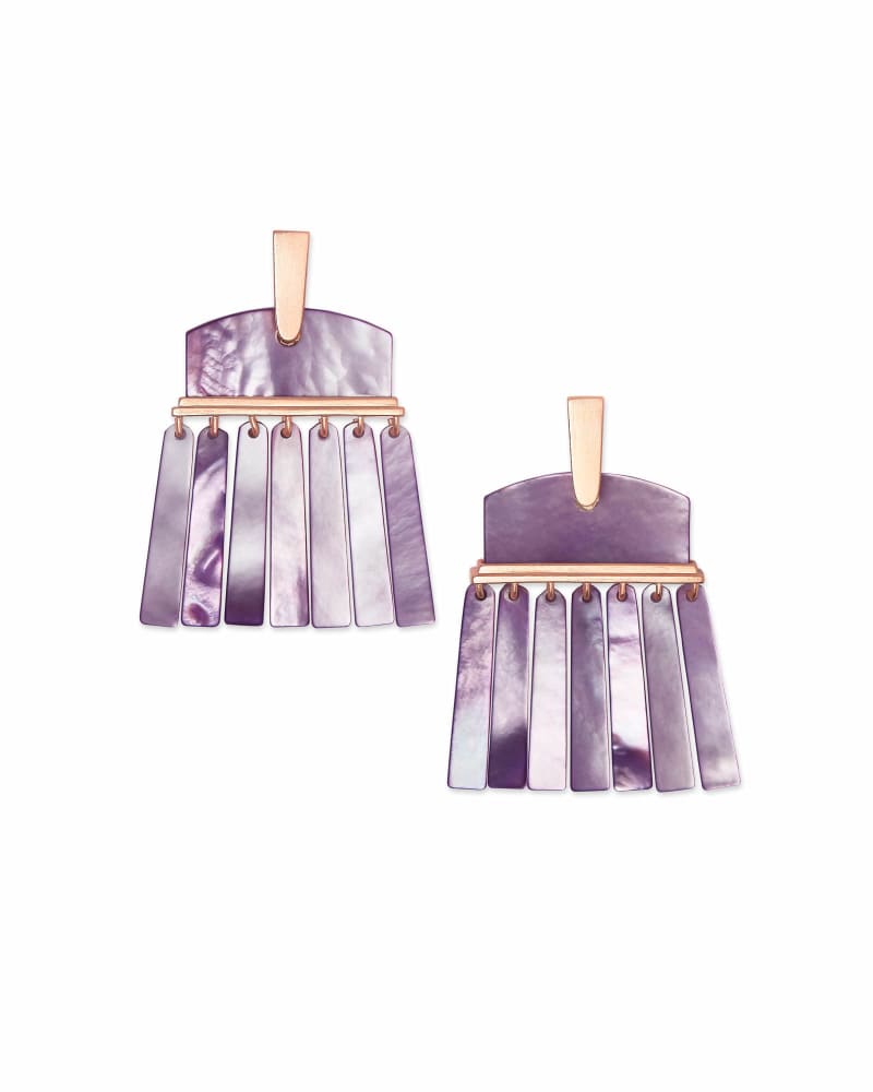 Layne Rose Gold Statement Earrings in Lilac Pearl image number 0