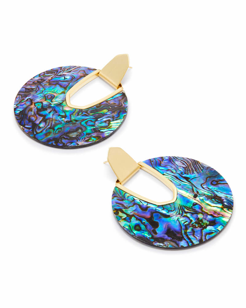 Diane Gold Statement Earrings in Abalone Shell image number 2