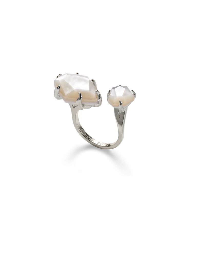 Kayla Silver Open Ring in Ivory Mother-of-Pearl