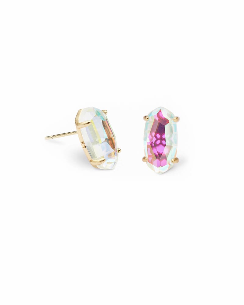 Betty Gold Stud Earrings in Dichroic Glass image number 0