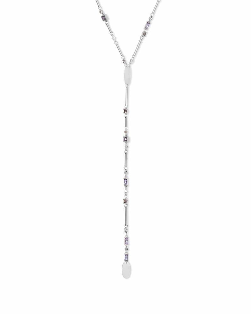 Crowley Silver Y Necklace in Lilac Mix image number 0