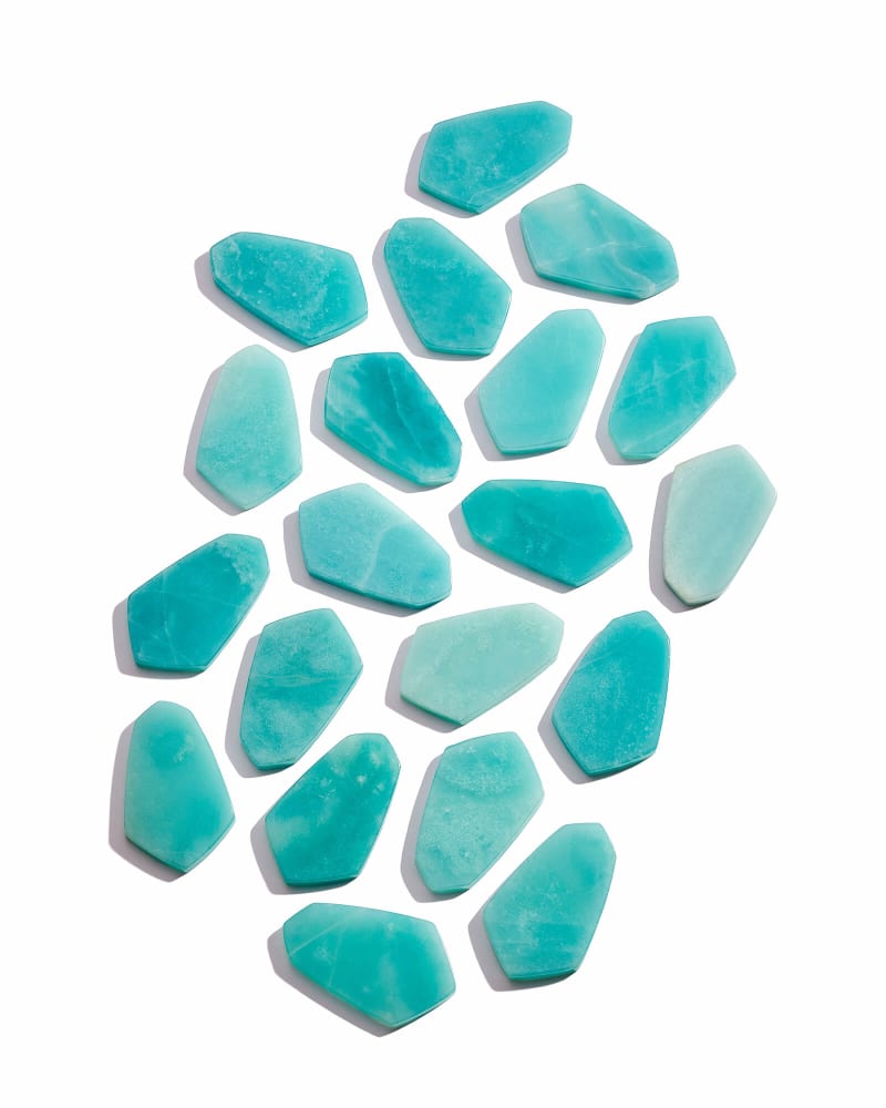 Kyrie Rose Gold Drop Earrings in Teal Quartzite image number 3