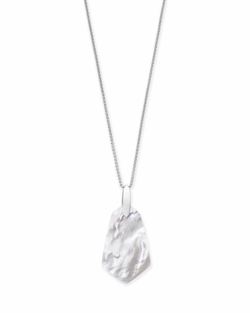 Cam Long Pendant Necklace in Bright Silver image number 0