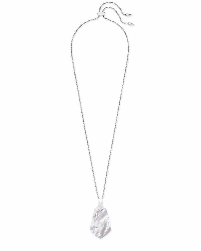 Cam Long Pendant Necklace in Bright Silver image number 2