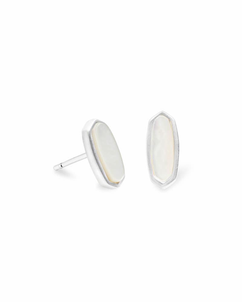 Mae Stud Earrings in Bright Silver image number 0