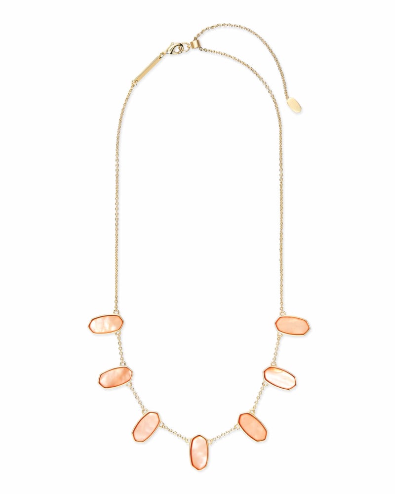 Meadow Gold Collar Necklace in Peach Pearl image number 2