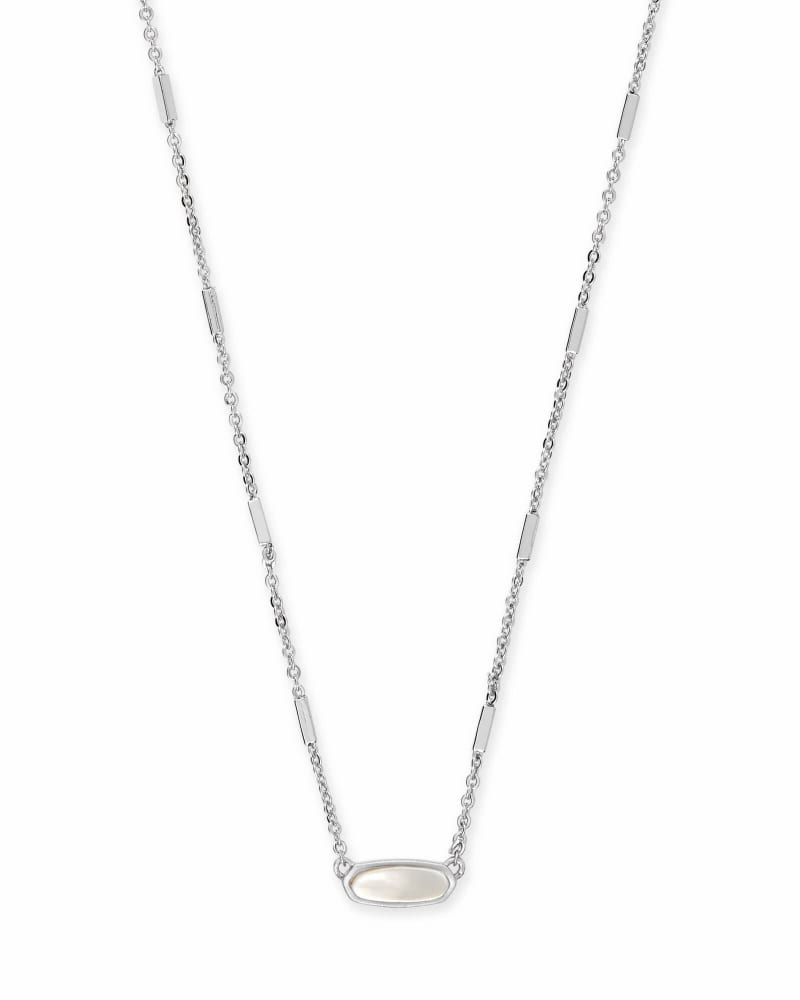 Miya Bright Silver Pendant Necklace in Ivory Pearl image number 0