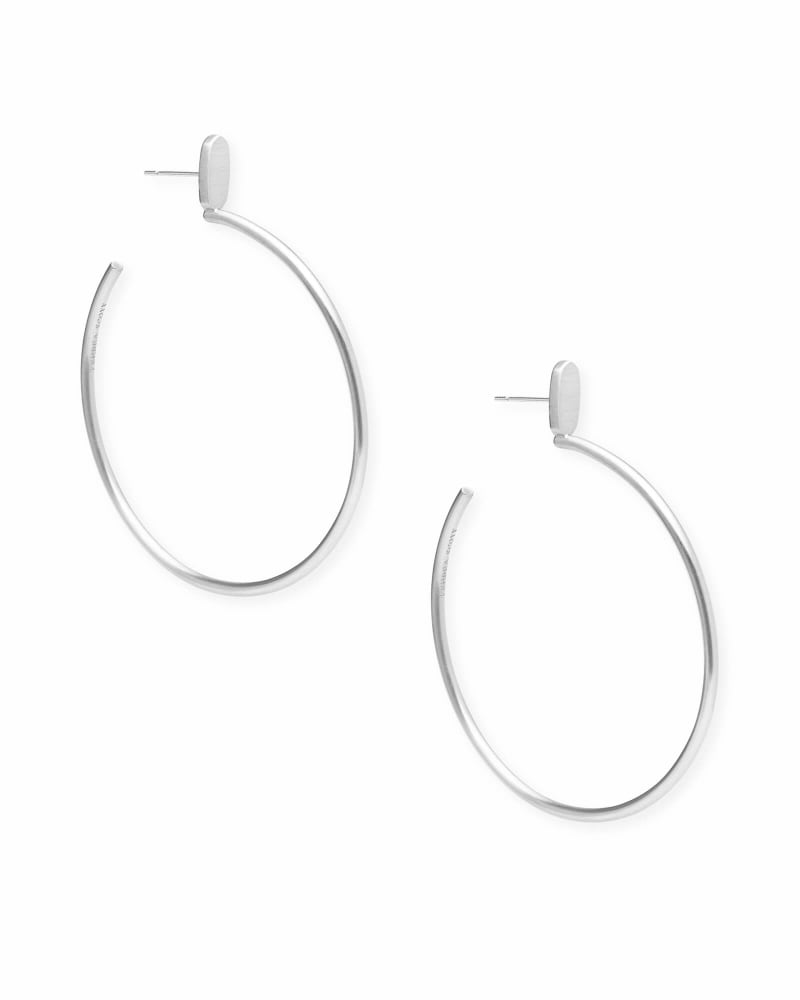 Pepper Hoop Earrings in Bright Silver image number 0