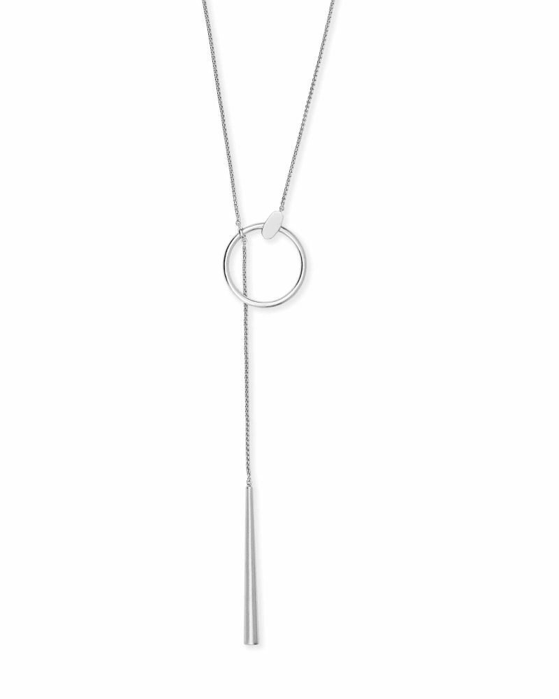 Tegan Y Necklace in Bright Silver image number 0