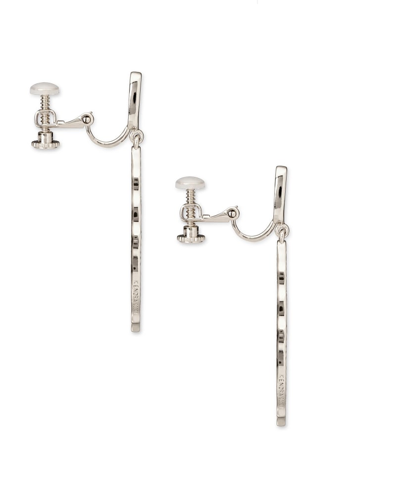 Sophia Clip On Drop Earrings in Silver image number 1