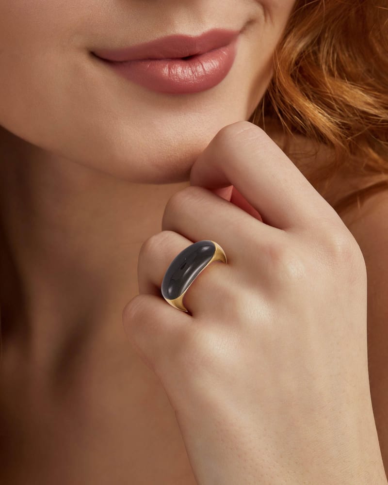 Kaia Vintage Gold Cocktail Ring In Golden Obsidian Kendra Scott