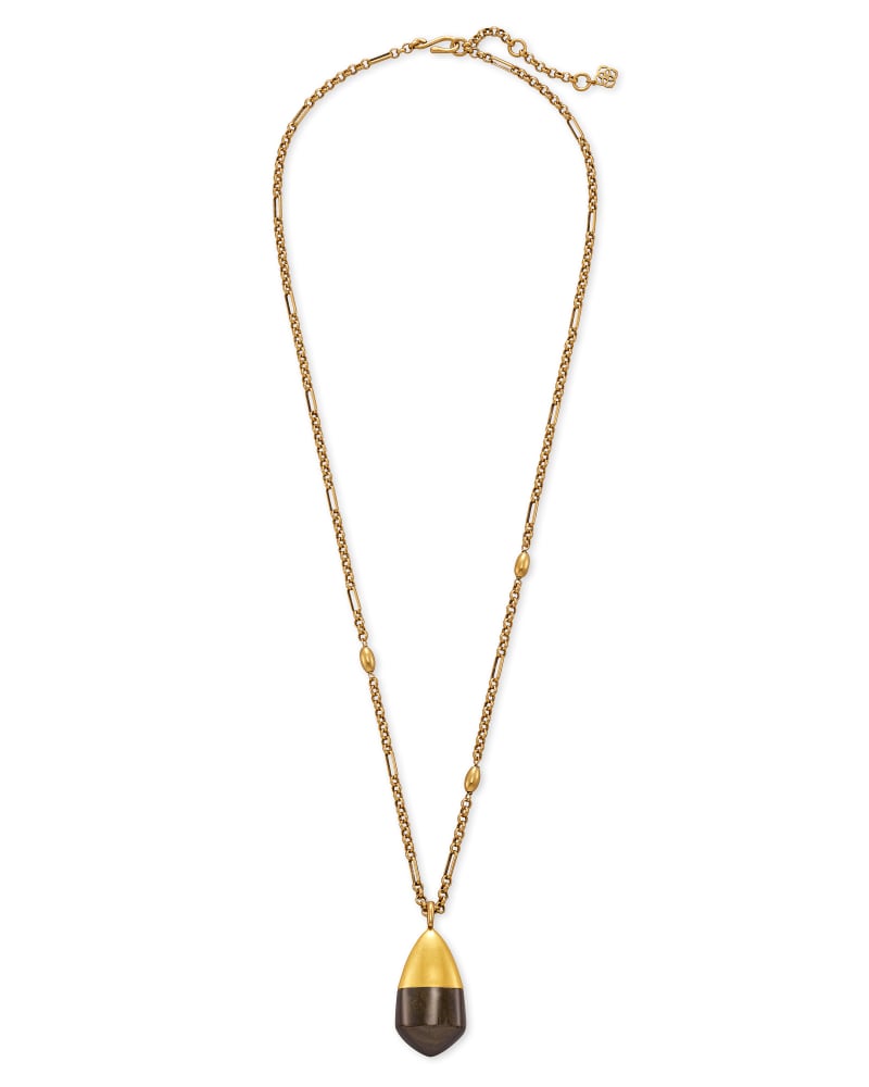 Frieda Vintage Gold Long Pendant Necklace in Golden Obsidian | Kendra Scott