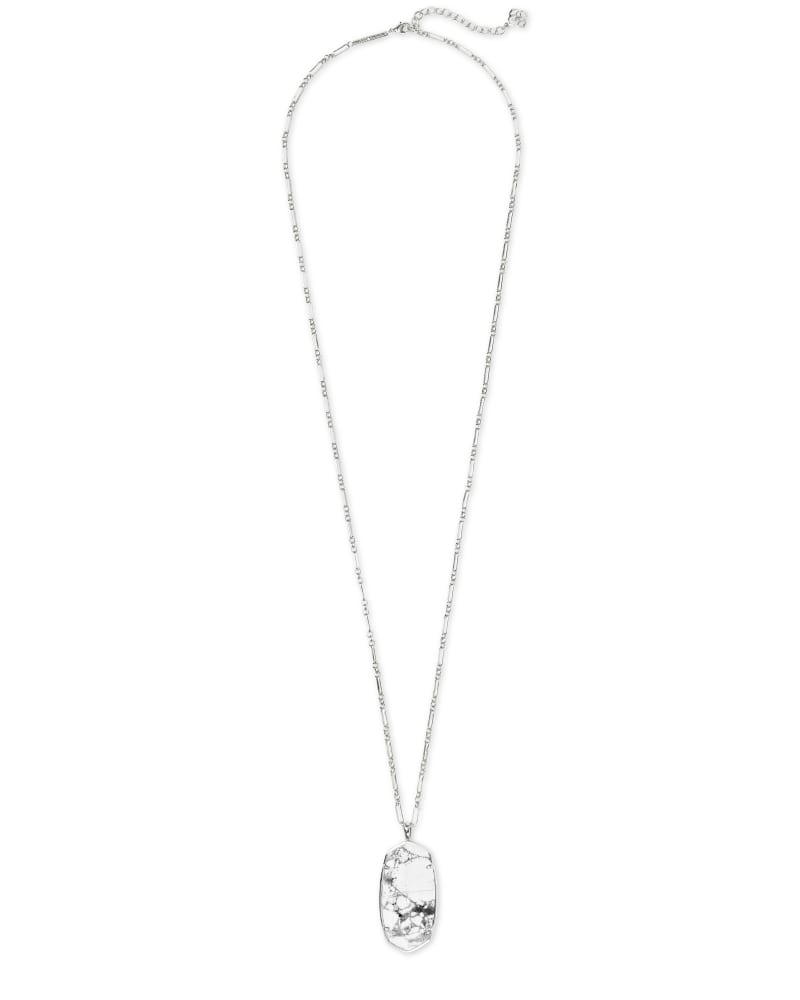 Faceted Reid Silver Long Pendant Necklace in White Howlite image number 2