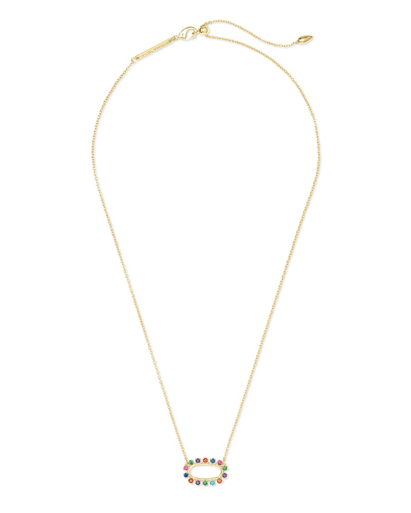 Elisa Open Frame Pendant Necklace in Multi Crystal | Kendra Scott