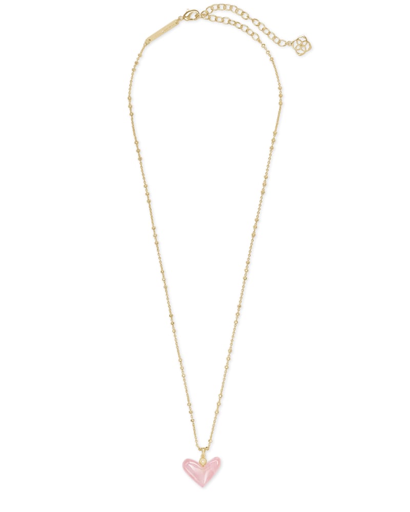 Poppy Heart Pendant Necklace in Gold 
