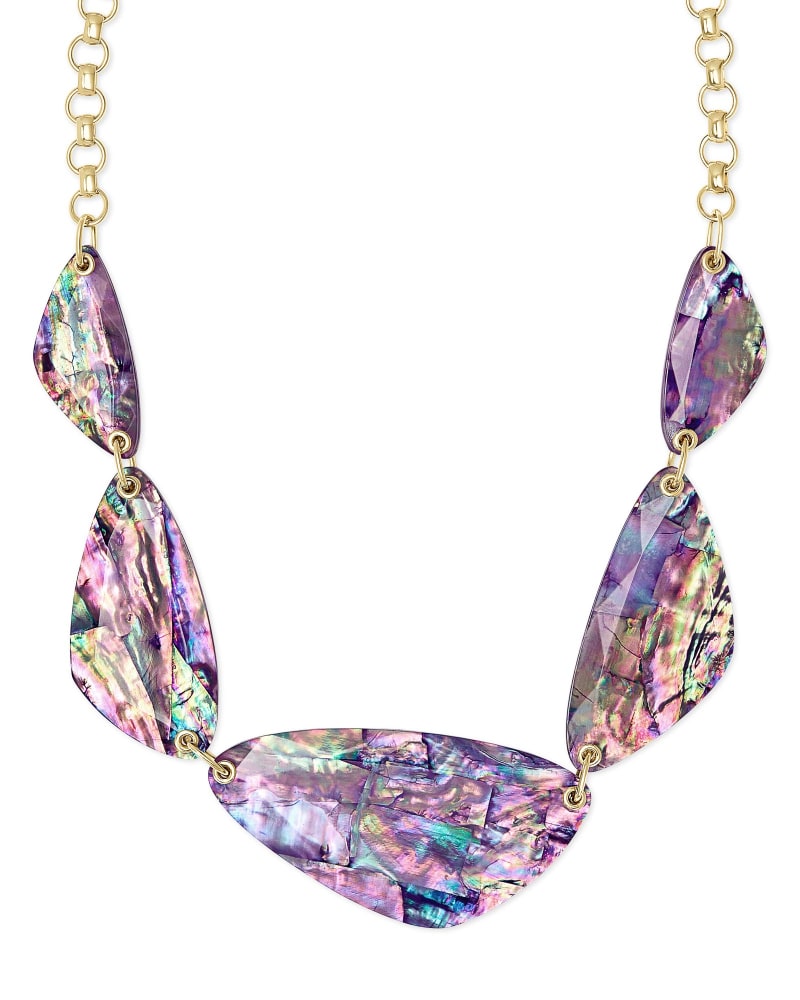 Mckenna Gold Statement Necklace In Lilac Abalone Kendra Scott