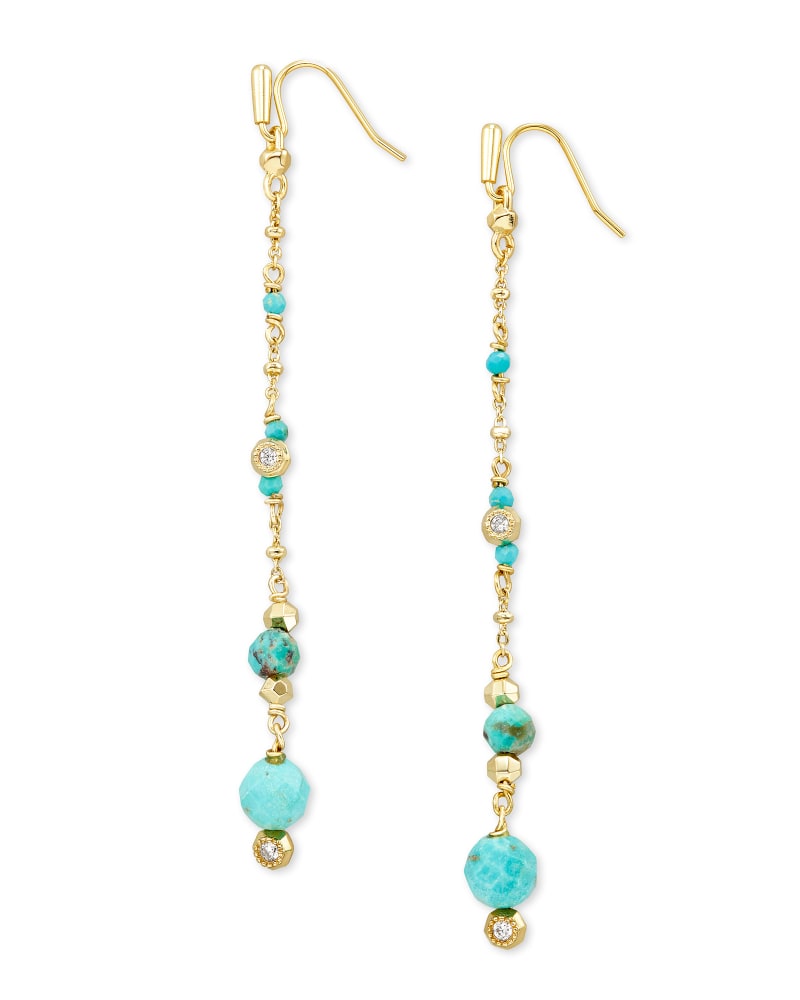 Scarlet Gold Linear Earrings In Turquoise | Kendra Scott